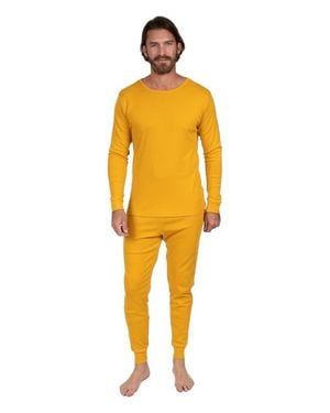 Leveret Cotton Solid Matching Family Pajamas - Yellow