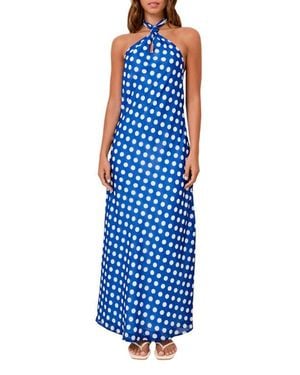 Solid & Striped Brisa Halter Neck Maxi Cover-Up Dress - Blue