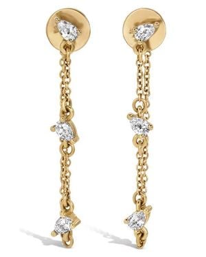 Adina Reyter Lab Grown Pear Cut Diamond Chain Drop Earrings - Metallic