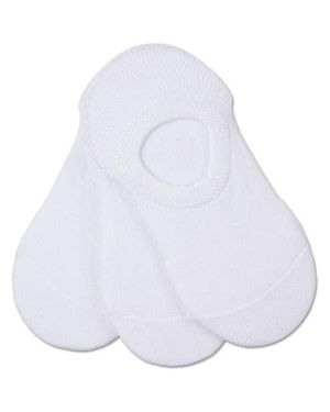 Memoi Girls' 3 Pair Pack No Show Sneaker Liner Socks - White