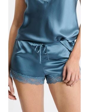 Etam Milky Silk Pajama Shorts - Blue