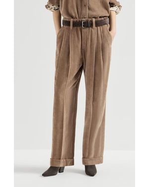 Brunello Cucinelli Fluid Corduroy Pants - Natural