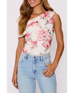 Vici Collection Aurora Floral Print Asymmetric Sleeveless Top - Multicolor