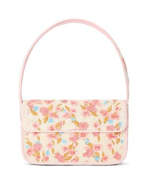 STAUD Tommy Beaded Shoulder Bag - Pink