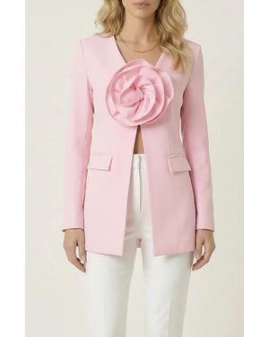 Modenaire Rose Detail Blazer - Pink