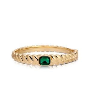 Ettika Twisted Baguette Cuff Bracelet - Green