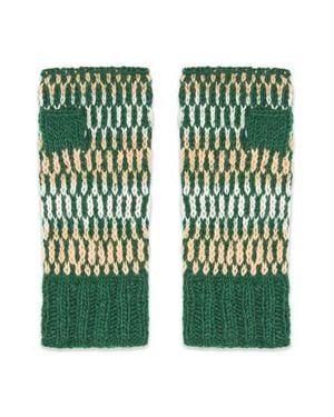 feel good Artisan Hand-Knit Adirondack Winter Wool Half Mitten - Green