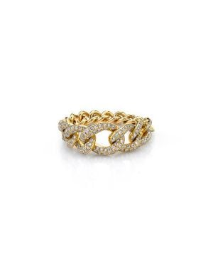 SHAY Pavé Diamond Link Ring - Metallic