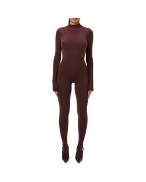 Naked Wardrobe Long Sleeve Closed Toe Jumpsuit - Red