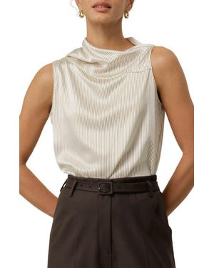 LILYSILK Asymmetric Silk Charmeuse Sleeveless Top - White