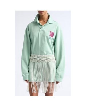 Conner Ives Neon Organic Cotton Rugby Shirt - Green