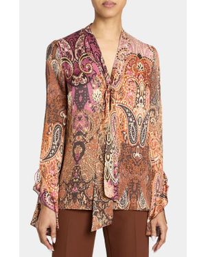 Santorelli Sienna Long Sleeve Blouse - Brown