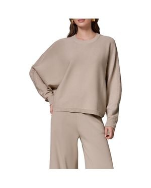 Donna Karan Dolman Sleeve Milano Knit Sweater - Brown