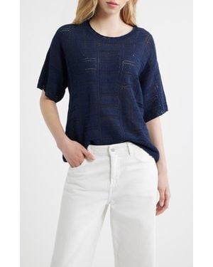 Rag & Bone Morgan Pointelle Stitch Sweater - Blue