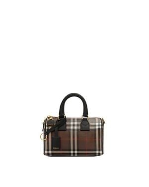 Burberry Mini Check Bowling Bag - Black