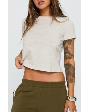 Princess Polly Micah Marl T-Shirt - White