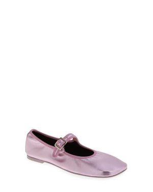 Sandy Liang Metallic Mary Jane Ballet Flat - Purple