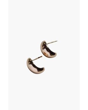 Nickel & Suede Dome Stud Earrings - Metallic