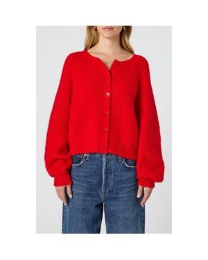 French Connection Cosysoft Long Sleeve Cardigan - Red