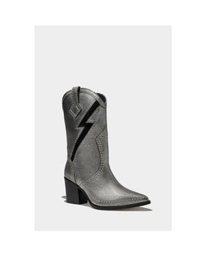 Dante Metallic Leather Boots Freddie - Gray