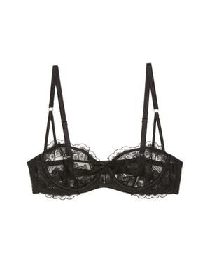 Fleur du Mal Mila Lace Underwire Balconette Bra - Black