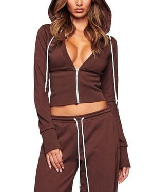 I.AM.GIA Arlo Front Zip Crop Hoodie - Red