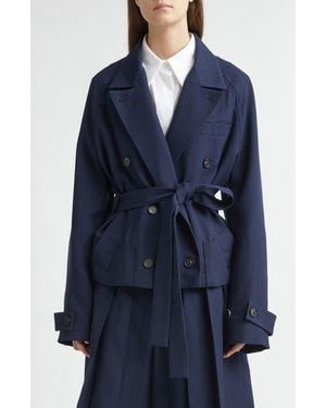 Setchu Origami Belted Virgin Wool Jacket - Blue