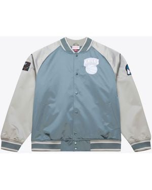 Mitchell & Ness New York Knicks Thunderstorm Lightweight Satin Full-Snap Jacket - Blue