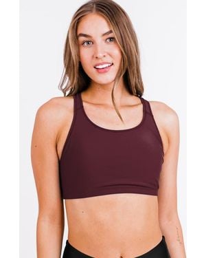 Calypsa Racerback Swim Bra With Removable Cups - Purple