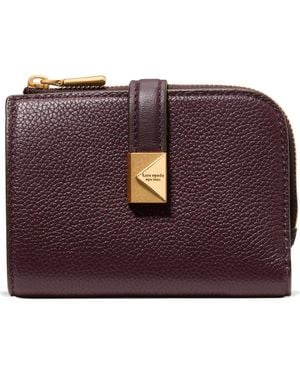 Kate Spade Deco Pebbled Leather Bifold Wallet - Purple