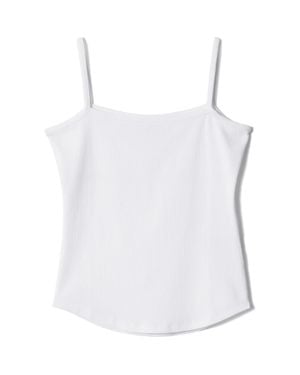 & Other Stories Square Neck Stretch Cotton Camisole - White