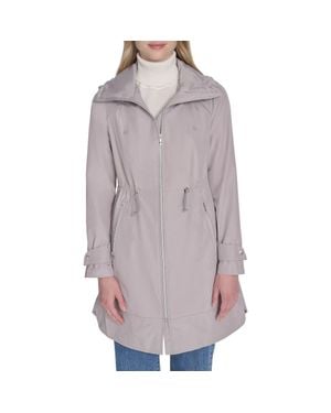 Cole Haan Travel Packable Hooded Rain Jacket - Purple