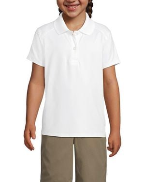Lands' End School Uniform Girls Short Sleeve Feminine Fit Rapid Dry Polo Shirt - White