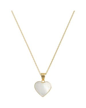 freya rose Necklace With Mop Heart - Metallic