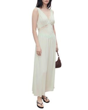 Mango Lace Trim Sleeveless Maxi Dress - Multicolor