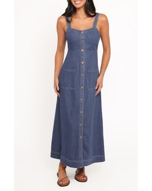 Petal & Pup Bettie Denim Midi Dress - Blue