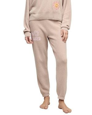 Barefoot Dreams Cozychic Ultra Lite Smiley Sun Chaser Sweatpants - Natural