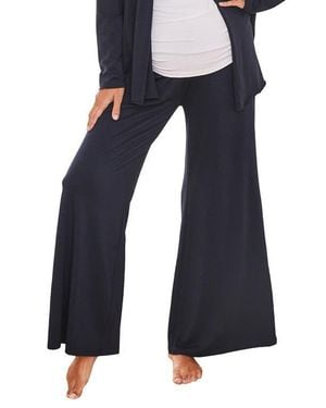 ANGEL MATERNITY Debra Wide Leg Maternity Pants - Blue