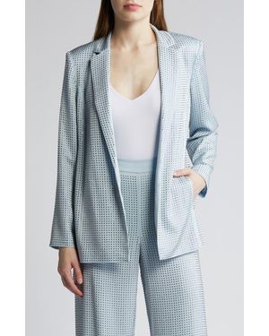 Kobi Halperin Brett Rhinestone Embellished Silk Wrap Jacket - Blue