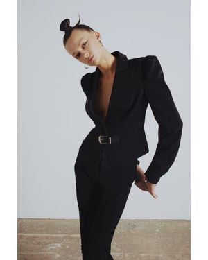 Pcfg Wool Blend Your *Itch Fitted Blazer Jacket - Black