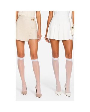 LECHERY Colored Fashion Sheer Knee High Stockings For 2-Pair Pack - Gray