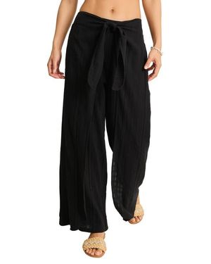 Tommy Bahama Mykonos Textured Cover-Up Sarong Pants - Black