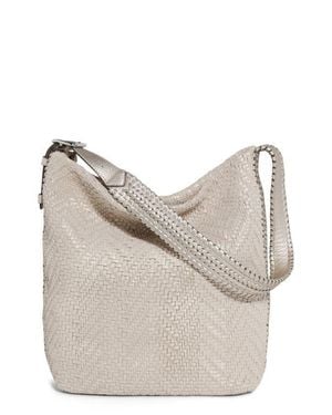 Aimee Kestenberg All For Love Novelty Woven Leather Bucket Bag - White