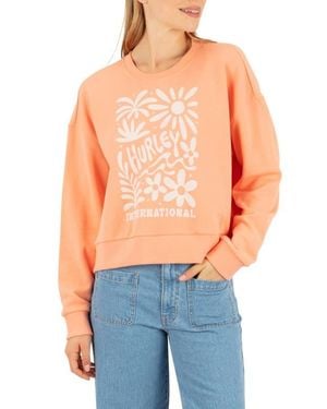 Hurley Flourish Graphic Boxy Sweatshirt - Blue
