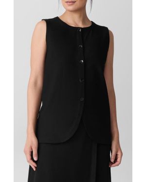 Eileen Fisher Back Tie Vest - Black