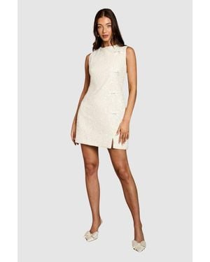 Coast Sequin Bow Detail Mini Shift Dress - White