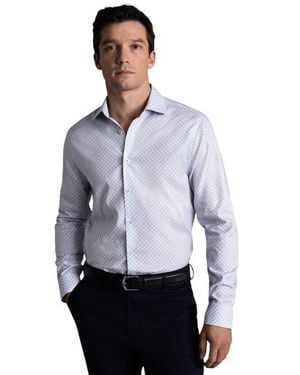 Charles Tyrwhitt Non-Iron Stretch Decorative Print Slim Fit Shirt - Blue