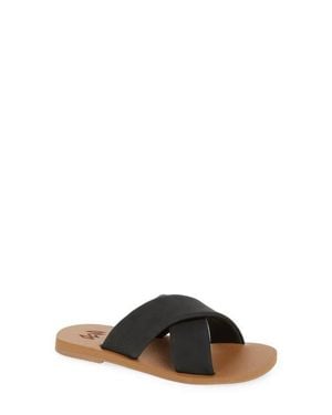 MALVADOS Ellie Cross Strap Slide Sandal - Black