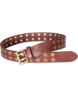 AllSaints Leather Eyelet Belt - Brown