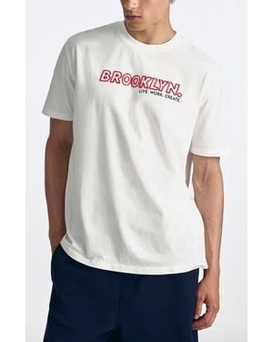 Brooklyn Industries Embrouidered Logo Graphic T-Shirt - White